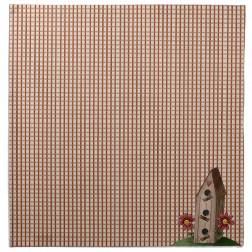 Country Primitive Red Check Gingham Napkin