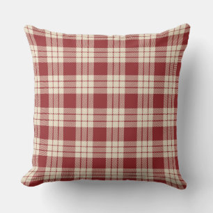 Country/Primitive Red Plaid Throw Pillow