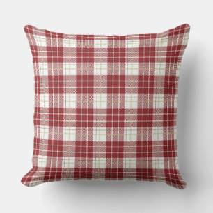 Country/Primitive Red Plaid Throw Pillow