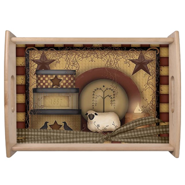 Country/Primitive Serving Tray (Front)