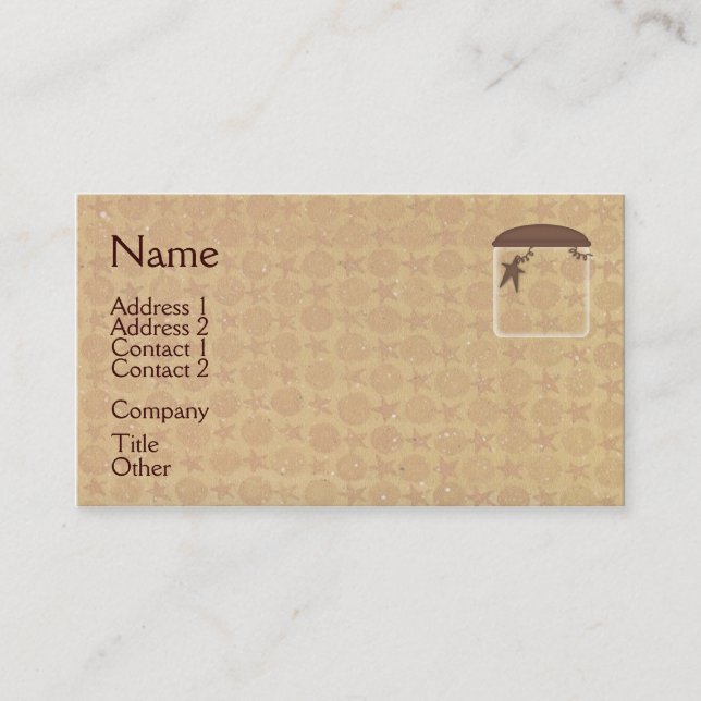 Country Primitive Shelf Business Card (Front)
