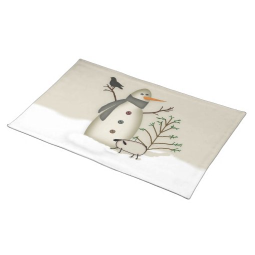Country Primitive Snowman Placemat Zazzle