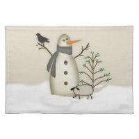Country Primitive Snowman Placemat