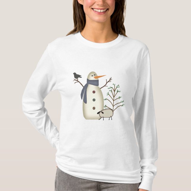 Country Primitive Snowman Shirt (Front)
