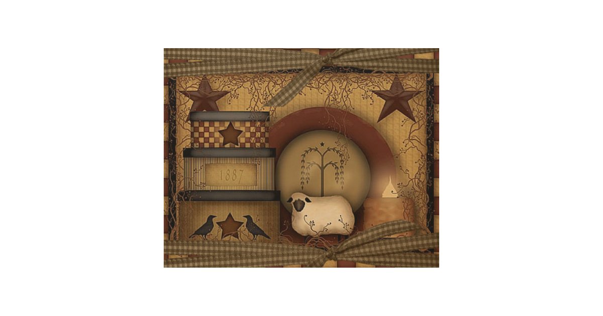 Country Primitive Wood Wall Art 10x8 Zazzle Com