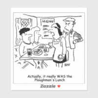 Country Pub Ploughman's Lunch Cartoon. Sticker