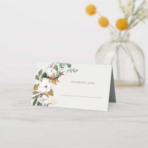 Country Pumpkin Thanksgiving Dinner Place Cards