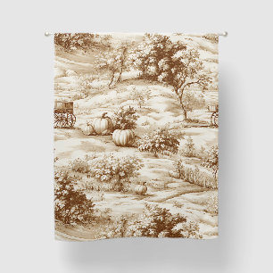 Country Pumpkin Toile in Warm Sepia Pattern Blackout Curtains