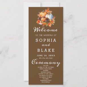 Country Pumpkins Fall Brown Wedding Program