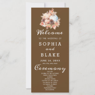 Country Pumpkins Fall Brown Wedding Program