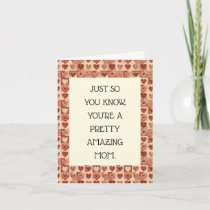 Country Quilt Folksy Sweet Custom Mothers day Card