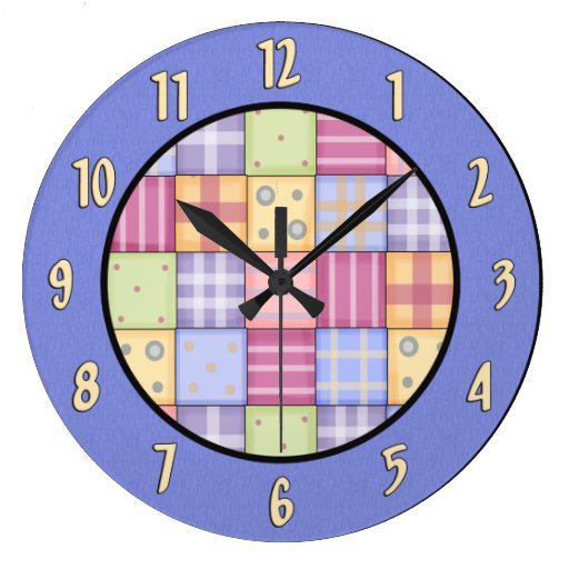 Country Quilt Wall Clock | Zazzle