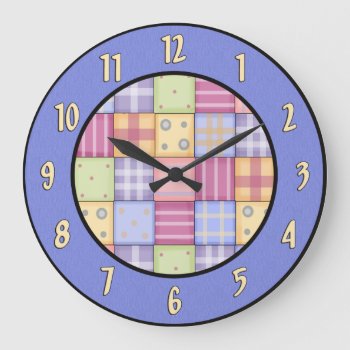 Country Quilt Wall Clock by sagart1952 at Zazzle