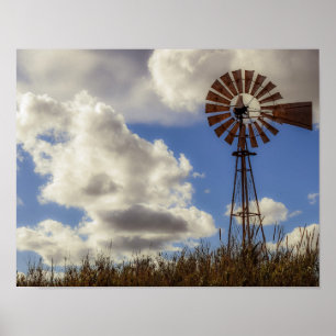 Country Ranch Windmill Wall Poster