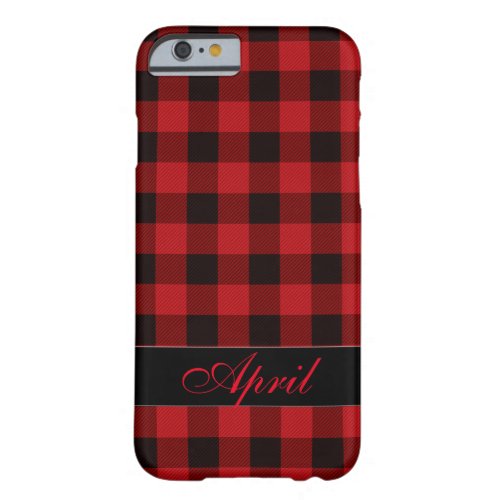 Country red and black plaid barely there iPhone 6 case