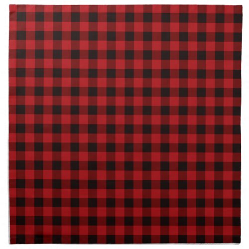 Country red and black plaid cloth napkin