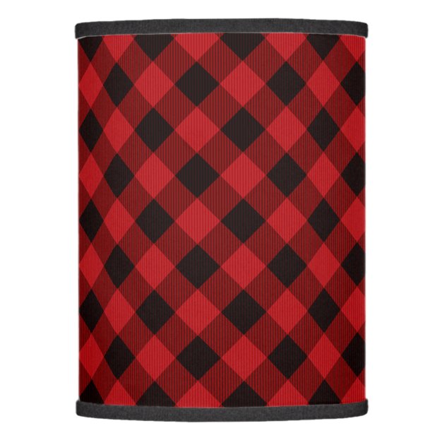 red and black plaid lamp shade