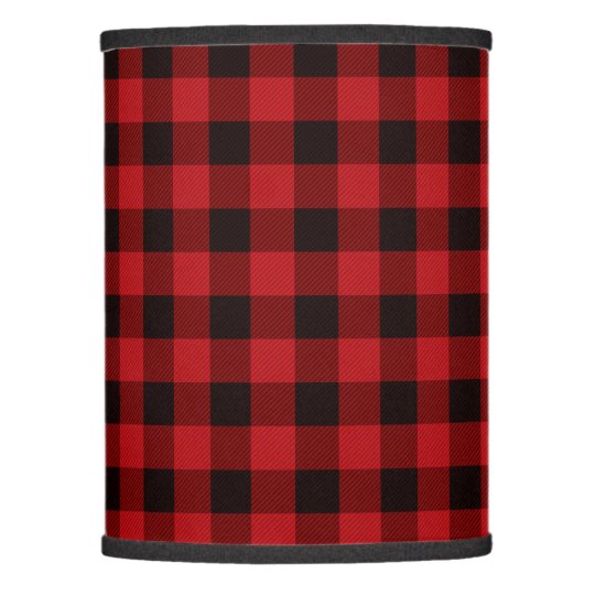 red plaid lamp shades