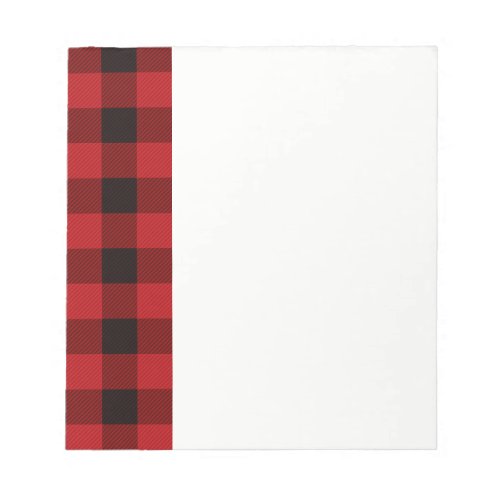 country red and black plaid notepad