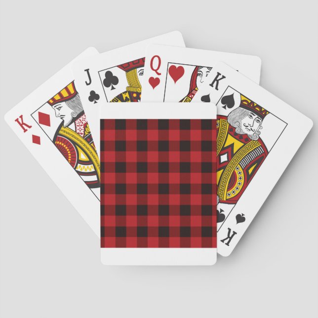 Country red and black plaid poker cards (Back)