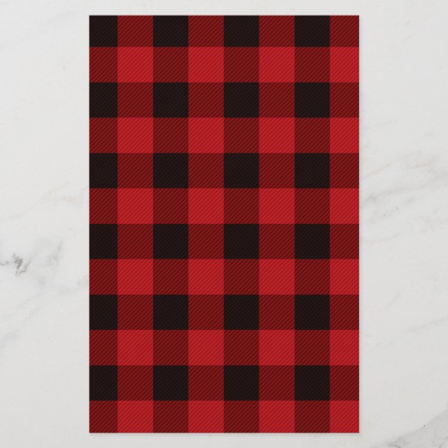 Country red and black plaid stationery (Front)