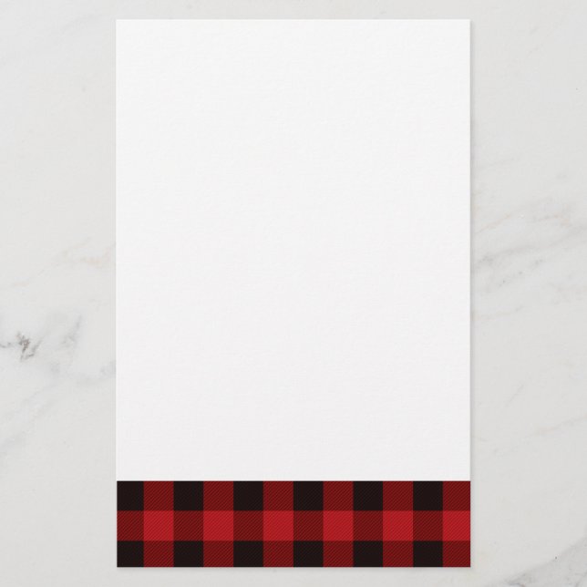 Country red and black plaid stationery (Front)