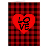 Country red and black plaid with heart detail (Front)
