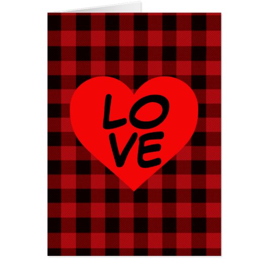 Country red and black plaid with heart detail (Front)