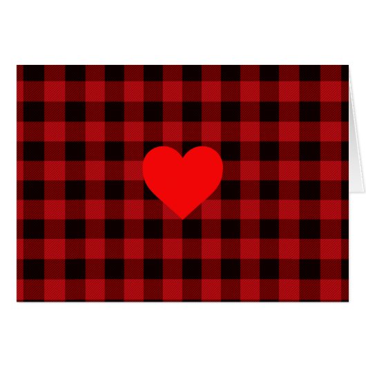 Country red and black plaid with heart detail (Front Horizontal)