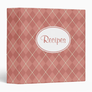 Country Red Argyle Recipe Binder