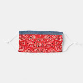 Country Red Bandana Denim Adult Cloth Face Mask (Front, Folded)