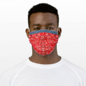 Country Red Bandana Denim Adult Cloth Face Mask (Worn)