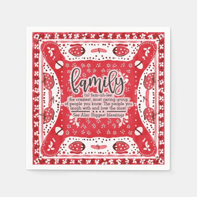 Country Red Bandana Summer Family Reunion  Napkins (Front)
