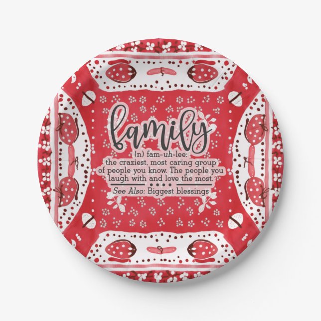 Country Red Bandana Summer Family Reunion  Paper Plates (Front)