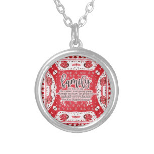 Country Red Bandana Summer Family Reunion  Silver Plated Necklace