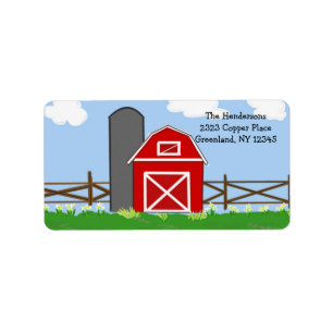Country Red Barn Label