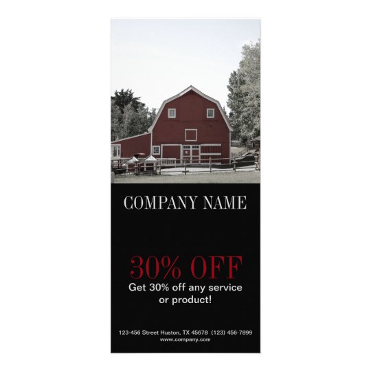 Country Red Barn Organic Farmer Agriculture Rack Card Zazzle Com