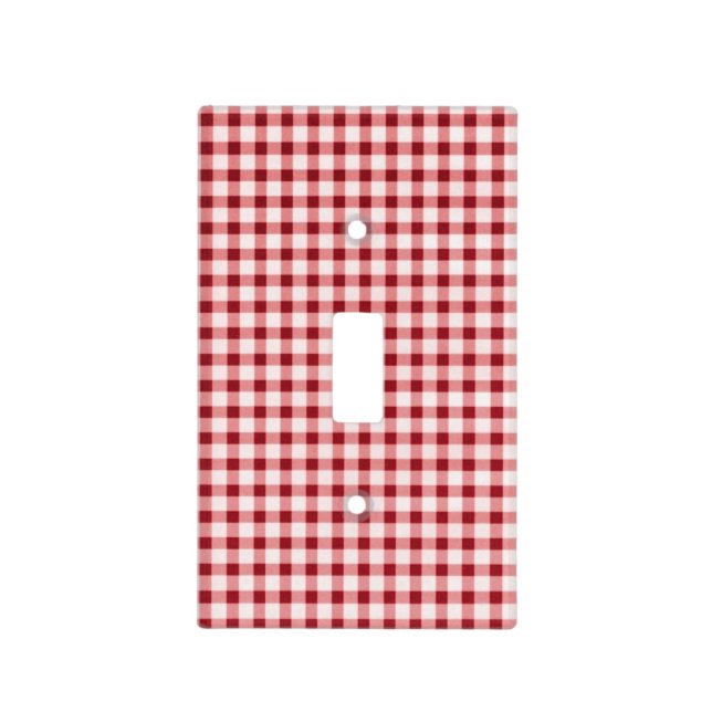 Country Red Gingham Light Switch Cover (Front)