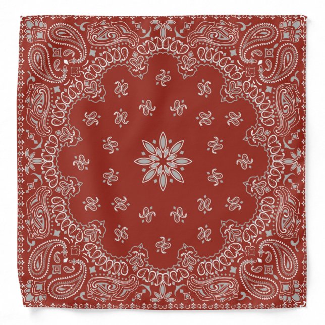 Country Red Paisley Western Style Bandana (Front)