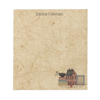 Country Red Saltbox, Black Crow, I Love Prims Notepad