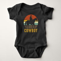 Country Retro Cowboy Western Horse Rider Baby Bodysuit