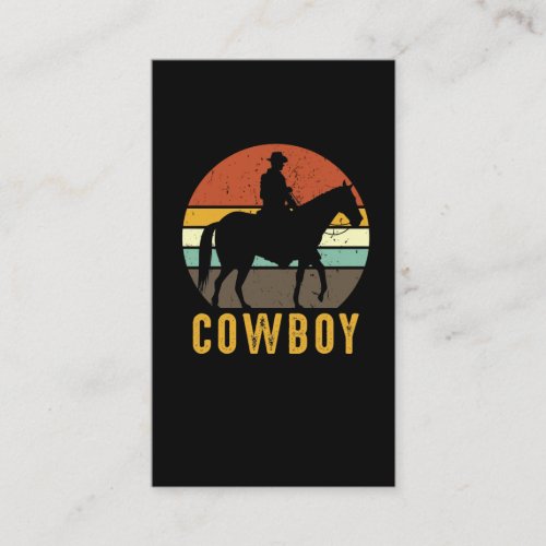 Country Retro Cowboy Western Horse Rider Business Card