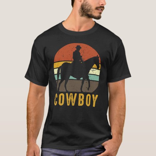 Country Retro Cowboy Western Horse Rider T_Shirt