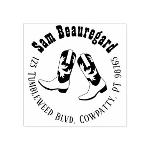Country Return Address Stamp Line Dancing Boots
