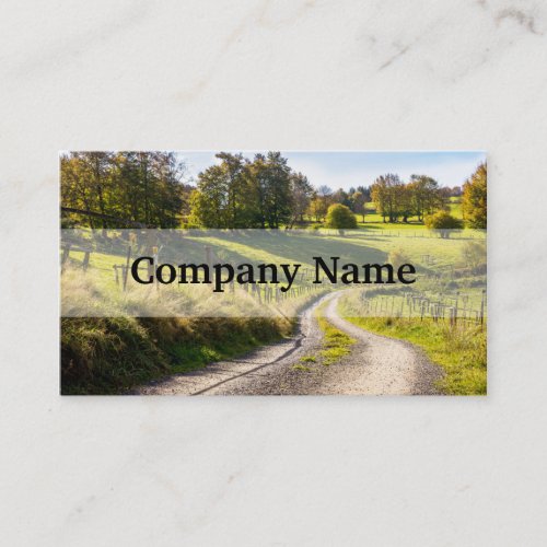 Country Road Between Green Meadows Landscape Business Card