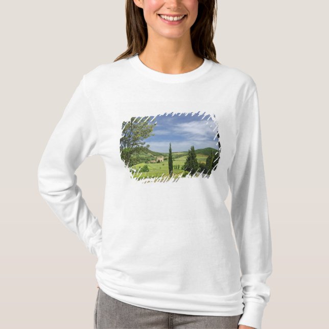 Country road curving between cypress trees in T-Shirt (Front)