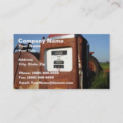 Customizable Country Road Gas Station Business Cards