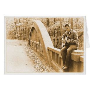 Country Road Guitar Picker - Blank Greeting Card