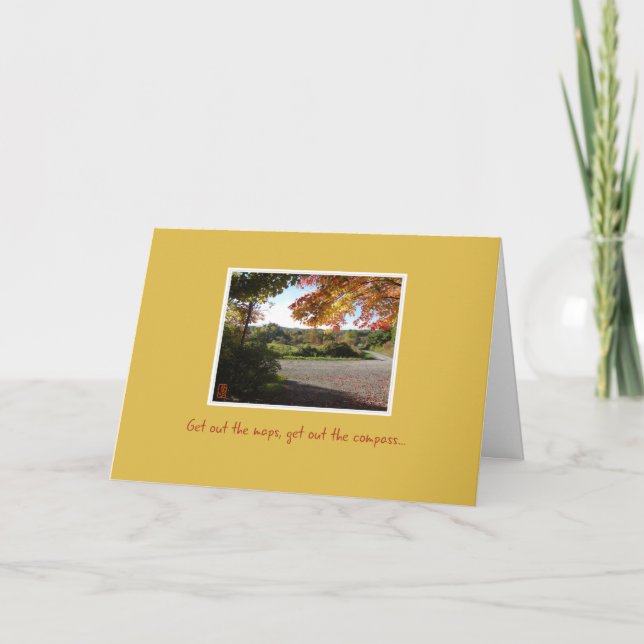 Country Road in Autumn Happy Birthday Card (Front)