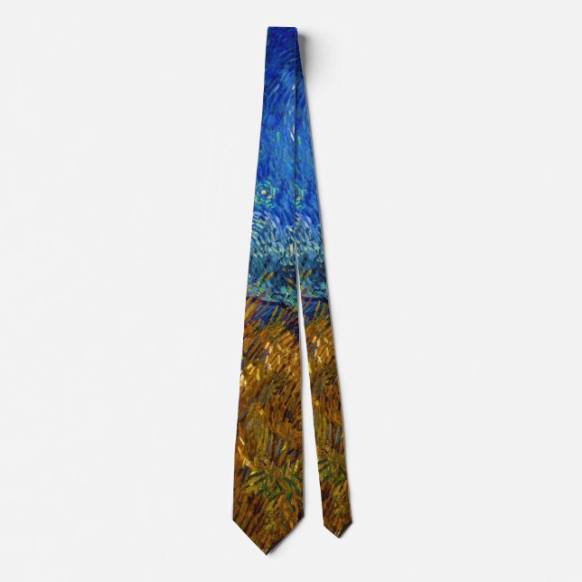Country Road in Provence by Night, Van Gogh Neck Tie (Front)